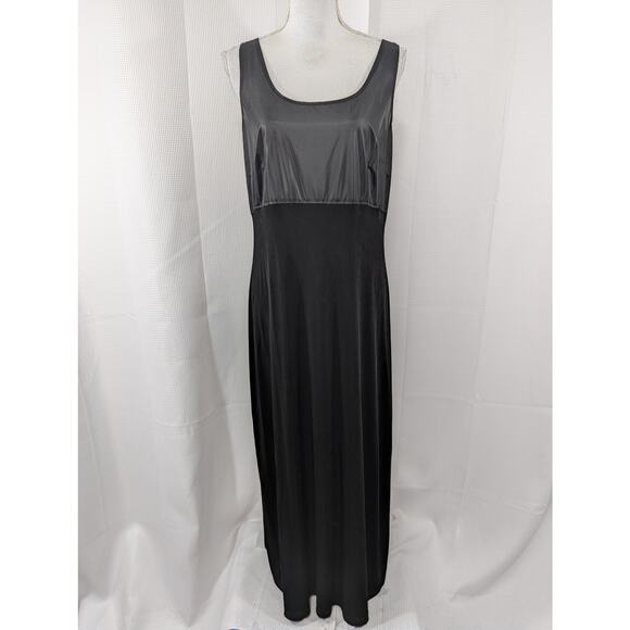 RONNI NICOLE! LUXURIOUS BLACK FULL LENGTH, SHEER TOP MAXI DRESS! DRAPEY! SZ 12 - Picture 2 of 8
